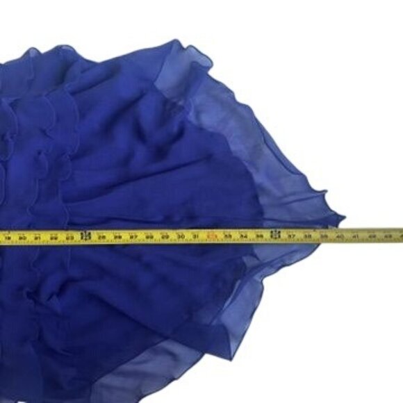 Shawn Ray Fons Tiered Chiffon Silk Strapless Cocktail Dress Size 8 Blue NWT $880 - Picture 10 of 10